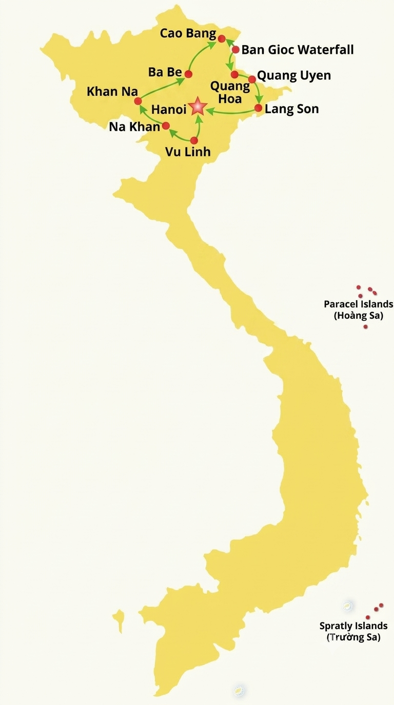Northeast loop of Vietnam 7 days.png